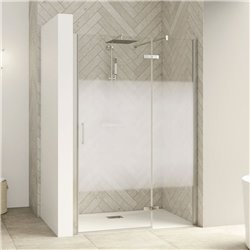 Porte de douche Smart Design P Charnières Sans seuil en niche verre cosmos 100 cm profilé Chromé