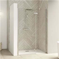 Porte de douche Smart Design P Charnières Sans seuil en niche verre transparent 150 cm profilé Chromé