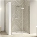 Porte de douche Smart Design P Charnières Sans seuil en niche verre transparent 170 cm profilé Chromé