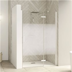 Porte de douche Smart Design P Charnières Sans seuil en niche verre cosmos 90 cm profilé Blanc