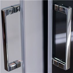 Porte de douche Smart Design AP Sans seuil verre sérigraphié 160 cm profilé Chromé