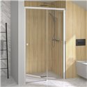 Porte de douche Supra C Sans seuil verre transparent 140 cm fixe droite profilé Blanc