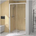 Porte de douche Supra C Sans seuil verre transparent 140 cm fixe gauche profilé Blanc