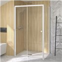 Porte de douche Supra C Sans seuil verre transparent 140 cm fixe gauche profilé Blanc