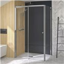 Porte de douche Supra C Sans seuil verre transparent 100 cm fixe gauche profilé Chromé