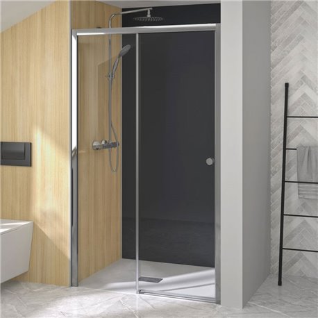 Porte de douche Supra C Sans seuil verre transparent 120 cm fixe gauche profilé Chromé Porte de douche Supra C Sans seuil verre transparent 120 cm fixe gauche profilé Chromé