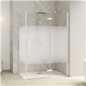 Porte de douche Smart Design P Charnières + F Sans seuil en angle verre cosmos 110 cm profilé Blanc