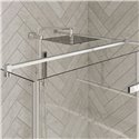 Porte de douche Smart Design P Charnières + F Sans seuil en angle verre cosmos 120 cm profilé Blanc