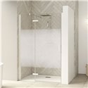 Porte de douche Smart Design P Charnières Sans seuil en niche verre cosmos 180 cm profilé Blanc