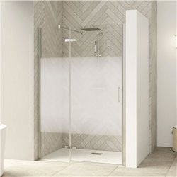 Porte de douche Smart Design P Charnières Sans seuil en niche verre cosmos 120 cm profilé Chromé