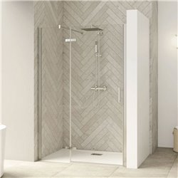 Porte de douche Smart Design P Charnières Sans seuil en niche verre transparent 120 cm profilé Chromé