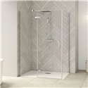 Porte de douche Smart Design P Charnières + F Sans seuil en angle verre transparent 170 cm profilé Chromé