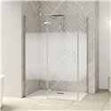 Porte de douche Smart Design P Charnières + F Sans seuil en angle verre cosmos 130 cm profilé Chromé