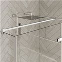Porte de douche Smart Design P Charnières + F Sans seuil en angle verre transparent 170 cm profilé Blanc