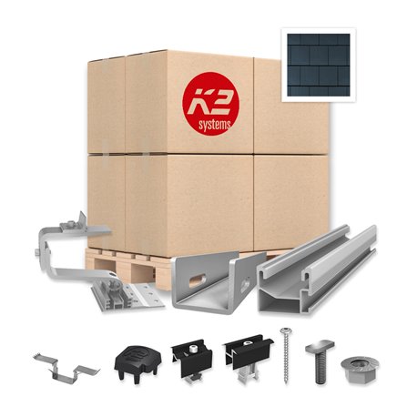 Pack Fixation Tuiles Ardoise - 7 panneaux - Installation Portrait - K2