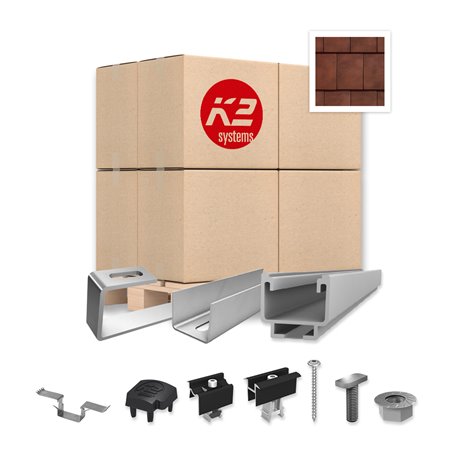 Pack Fixation Tuiles Plates - 5 panneaux - Installation Portrait - K2 Pack Fixation Tuiles Plates - 5 panneaux - Installation Portrait - K2