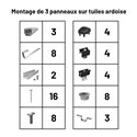 Pack Fixation Tuiles Ardoise - 3 panneaux - Installation Paysage - K2