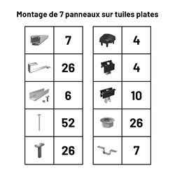 Pack Fixation Tuiles Plates - 7 panneaux - Installation Paysage - K2