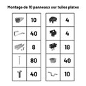 Pack Fixation Tuiles Plates - 10 panneaux - Installation Portrait - K2