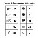Pack Fixation Tuiles Plates - 7 panneaux - Installation Portrait - K2