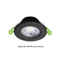Collerette ronde noire fixe pour spot SPECTRA Ø86 mm