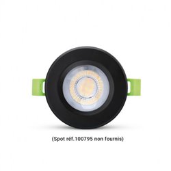 Collerette ronde noire fixe pour spot SPECTRA Ø86 mm
