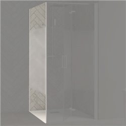 Paroi de douche Smart Design Fixe Sans seuil verre sérigraphié cosmos 70 cm profilé Blanc