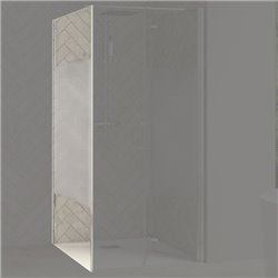 Paroi de douche Smart Design Fixe Sans seuil verre sérigraphié cosmos 120 cm profilé Chromé