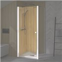 Porte de douche Supra P Sans seuil verre transparent 120 cm en angle profilé Blanc