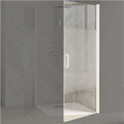 Porte de douche Smart Design AP Sans seuil verre sérigraphié 180 cm profilé Blanc