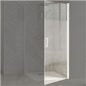 Porte de douche Smart Design AP Sans seuil verre sérigraphié 180 cm profilé Blanc