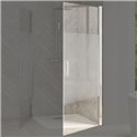 Porte de douche Smart Design AP Sans seuil verre sérigraphié 150 cm profilé Chromé