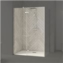 Porte de douche Smart Design P Charnières + F Sans seuil en angle verre transparent 140 cm profilé Chromé
