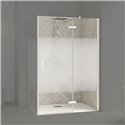 Porte de douche Smart Design P Charnières + F Sans seuil en angle verre cosmos 140 cm profilé Blanc