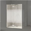 Porte de douche Smart Design P Charnières + F Sans seuil en angle verre cosmos 130 cm profilé Blanc