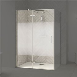 Porte de douche Smart Design P Charnières + F Sans seuil en angle verre cosmos 180 cm profilé Chromé