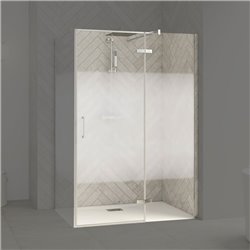 Porte de douche Smart Design P Charnières + F Sans seuil en angle verre cosmos 170 cm profilé Chromé