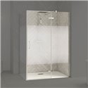 Porte de douche Smart Design P Charnières + F Sans seuil en angle verre cosmos 130 cm profilé Chromé
