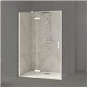 Porte de douche Smart Design P Charnières + F Sans seuil en angle verre transparent 120 cm profilé Blanc