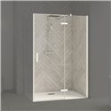 Porte de douche Smart Design P Charnières + F Sans seuil en angle verre transparent 140 cm profilé Blanc