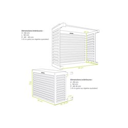Habillage groupe extérieur cache-clim Blanc crème RAL 9001 Taille S