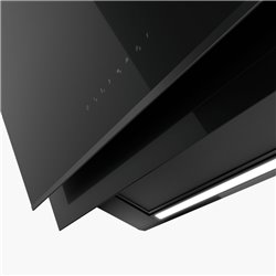 Hotte de cuisine inclinée Mythos Pro Noir profils noir mat connectable