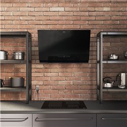 Hotte de cuisine inclinée Maris Pro Noir profils noir mat connectable