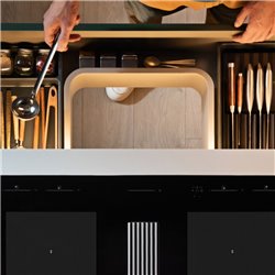 Hotte plan de travail Mythos 2gether Icon inox Noir évacuation LED Blanche
