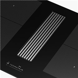 Hotte plan de travail Mythos 2gether Icon inox Noir recyclage LED Blanche