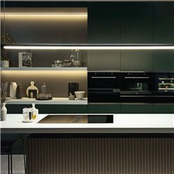 Hotte plan de travail Mythos 2gether Icon inox Noir recyclage LED Blanche