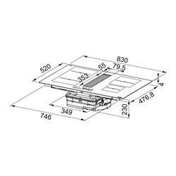 Hotte plan de travail Maris 2gether Noir recyclage LED Rouge