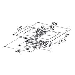 Hotte plan de travail Smart 2gether Noir recyclage LED Rouge
