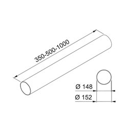 Tuyau rond Ø150° L500 mm