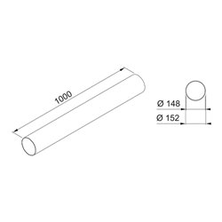 Tuyau rond Ø150° L1000 mm